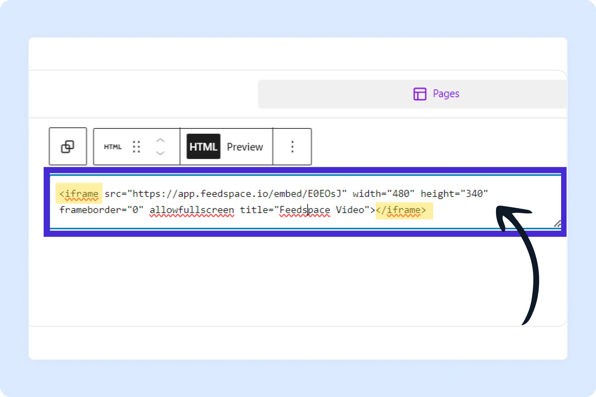 Add video testimonial integration code to WordPress